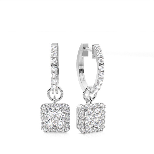 Halo Cluster Diamond Stud Earrings