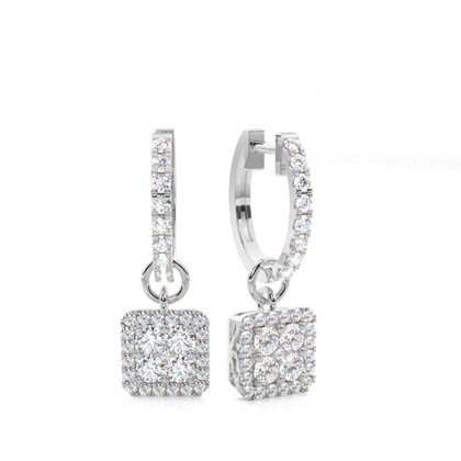 Halo Cluster Diamond Stud Earrings