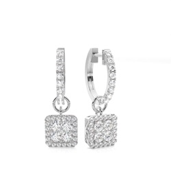 Halo Cluster Diamond Stud Earrings