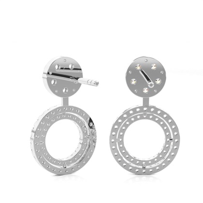 Round Stud Cluster Designer Diamond Earrings