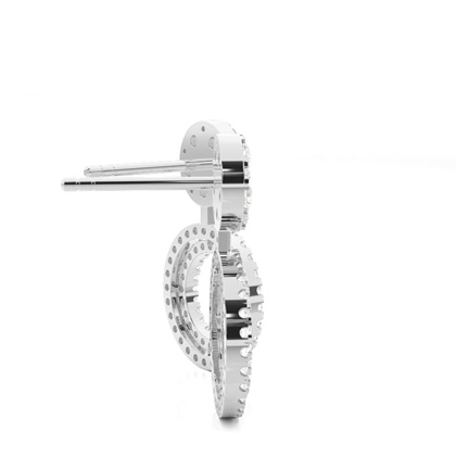 Weißgold Cluster Ohrringe