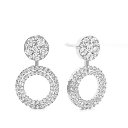Round Stud Cluster Designer Diamond Earrings