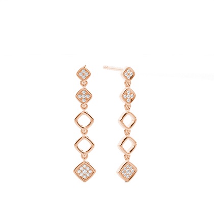 Rose Gold Cluster Diamond Earrings