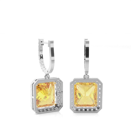 Gelber Diamant Halo Ohrringe