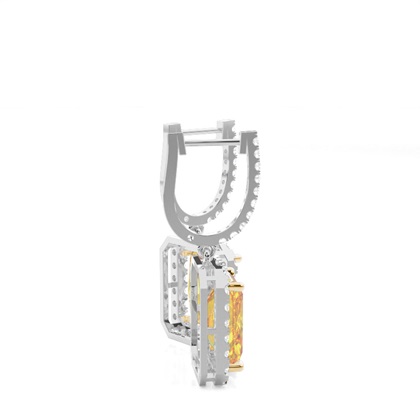 Gelber Diamant Halo Ohrringe