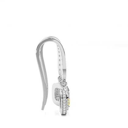 Kissen Platin Gelber Diamant Ohrringe