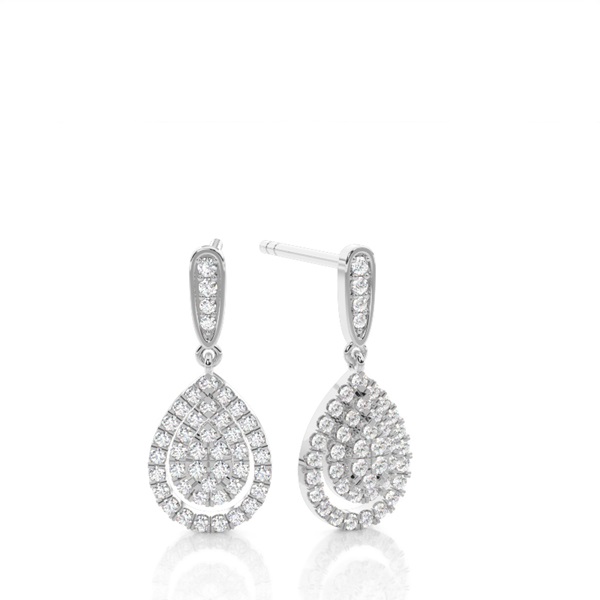 Round Cluster Designer Diamond Earrings