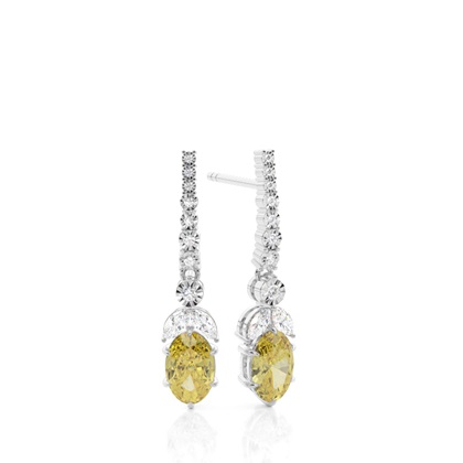Yellow Diamond Drop Designer Earring