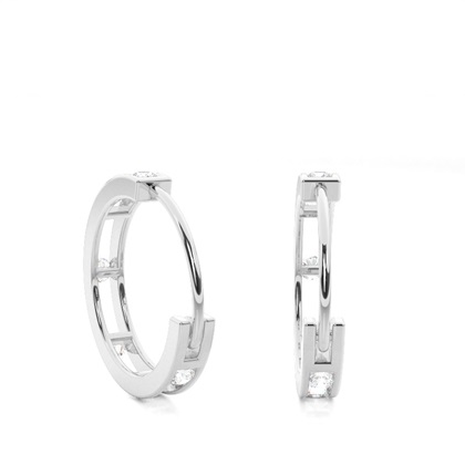 Runde Diamant Creolen in einer Kanalfassung