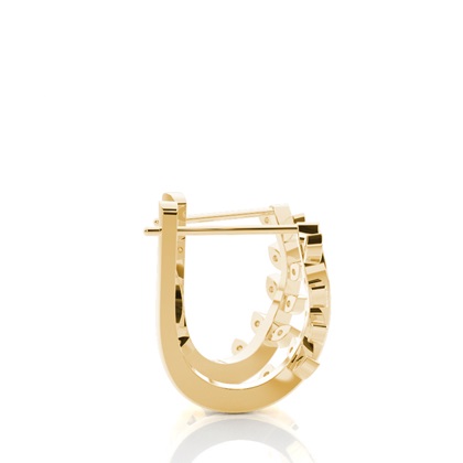 Blätter Creolen mit Diamanten