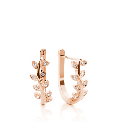 Rose Gold Diamond Hoop Diamond Earrings