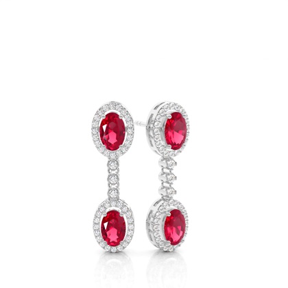 Platinum Ruby Earrings Diamond