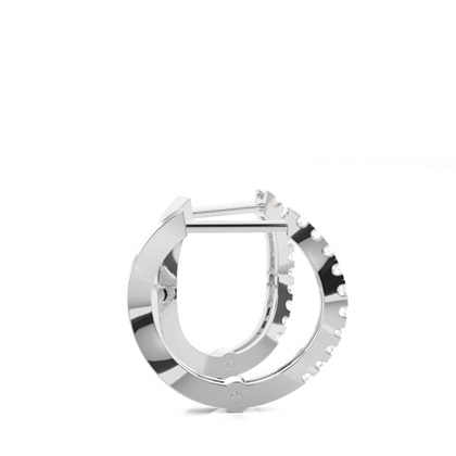 Prong Setting Round Diamond Hoop Earrings