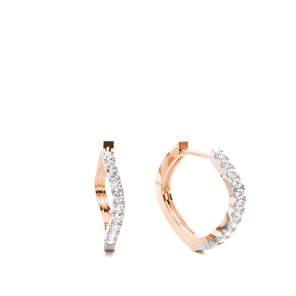 Rose Gold Diamond Hoop Diamond Earrings
