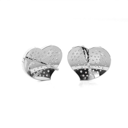 Flush Setting Round Diamond Cluster Earrings