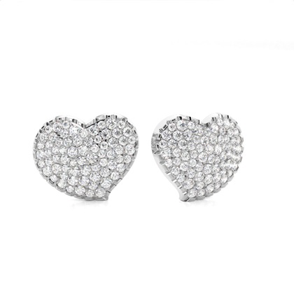 Platinum Cluster Diamond Earrings