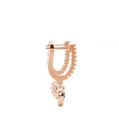 Runder Diamant-Creolen aus blauem Saphirstein