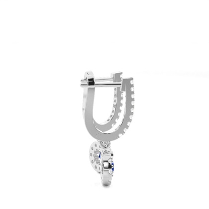 Runder Diamant-Creolen aus blauem Saphirstein