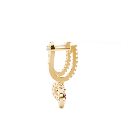 Runder Diamant-Creolen aus Rubinstein