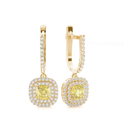 Gelbgold Gelber Diamant Ohrringe