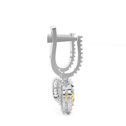 Kissen Platin Gelber Diamant Ohrringe