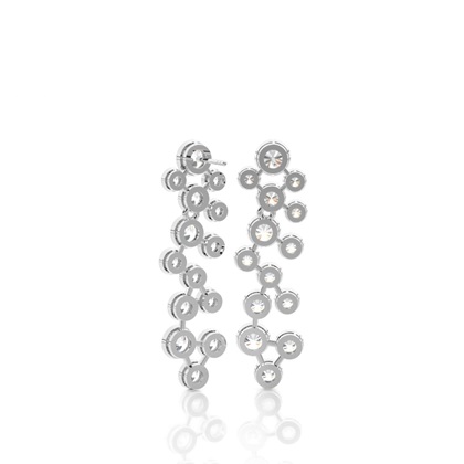 Runde Diamant Journey Ohrringe in einer Zargen