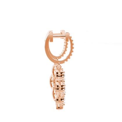 Rose Gold Diamond Hoop Earrings