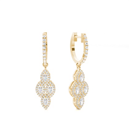Yellow Gold Diamond Hoop Earrings
