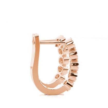 Runder Diamant-Creolen aus blauem Saphirstein