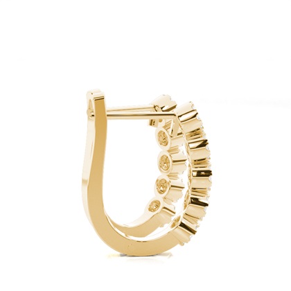 Runder Diamant-Creolen aus Smaragdstein