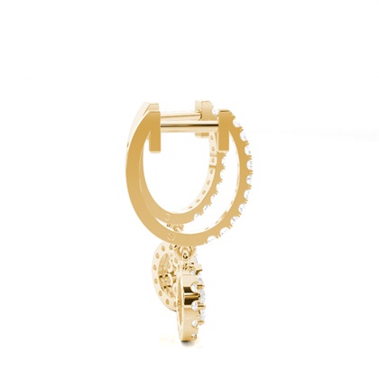 Yellow Gold Diamond Hoop Earrings