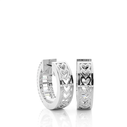 Prong Setting Round Diamond Hoop Earrings