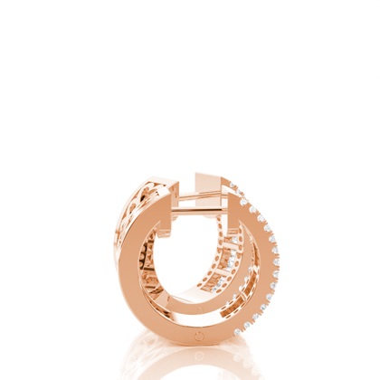Rose Gold Diamond Hoop Diamond Earrings