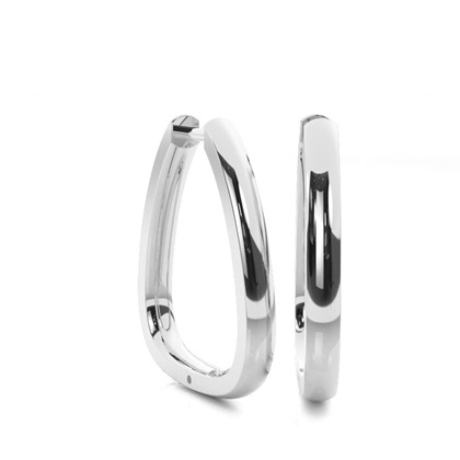 Pave Setting Round Diamond Hoop Earrings