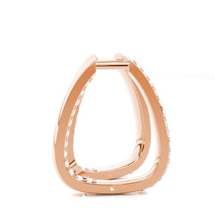 Rose Gold Diamond Hoop Earrings