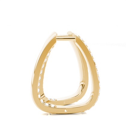Yellow Gold Diamond Hoop Earrings