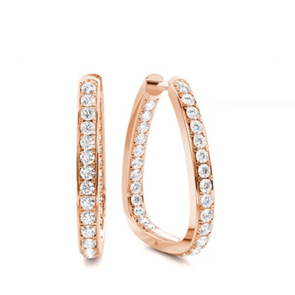 Rose Gold Diamond Hoop Earrings