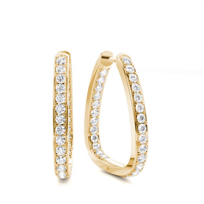 Yellow Gold Diamond Hoop Earrings