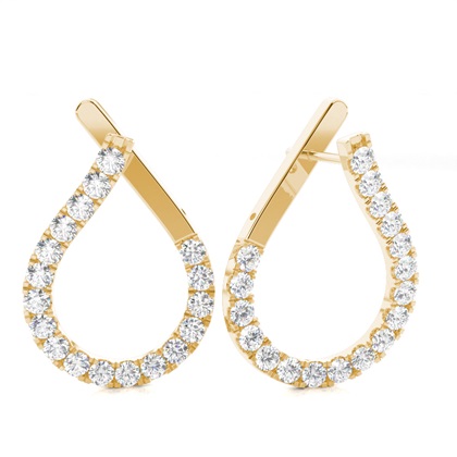 Yellow Gold Designer Diamond Earrings