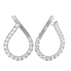 White Gold Round Diamond Designer Earrings