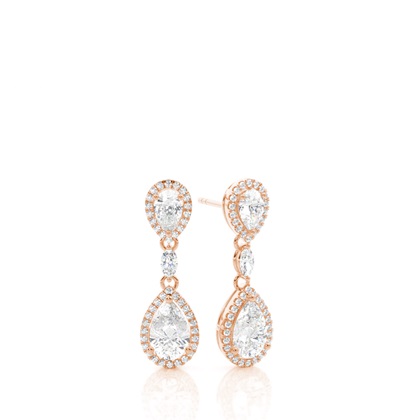 White Gold Round Diamond Designer Earrings