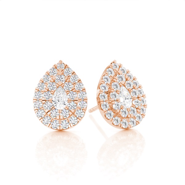 Prong Setting Round Diamond Cluster Earrings