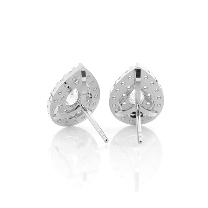 Prong Setting Round Diamond Cluster Earrings