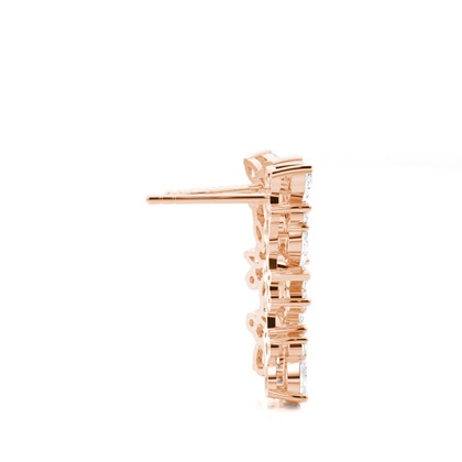 Runde Diamant Designer Ohrringe in einer Krappenfassung