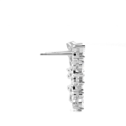 Runde Diamant Designer Ohrringe in einer Krappenfassung