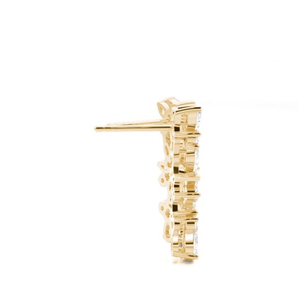 Runde Diamant Designer Ohrringe in einer Krappenfassung