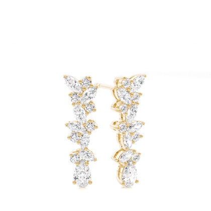 Yellow Gold Designer Diamond Earrings