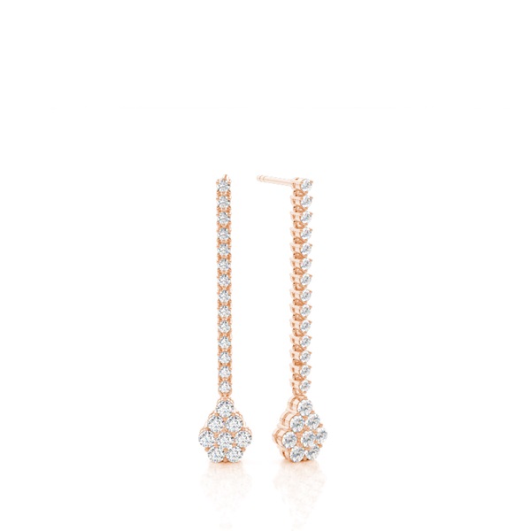 Prong Setting Round Diamond Journey Earrings