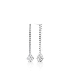 Prong Setting Round Diamond Journey Earrings