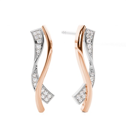 Rose Gold Designer Diamond Earrings